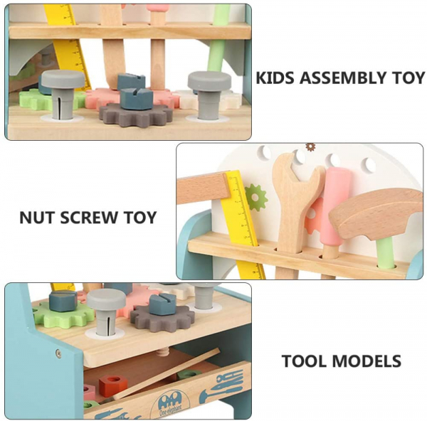Jucarie Montessori Banc de Scule din Lemn cu Menghina si Trusa - Workbench [7]