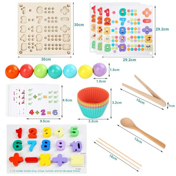 Jucărie din Lemn Multifuncțională Tip Placă Logaritmică Montessori [3]