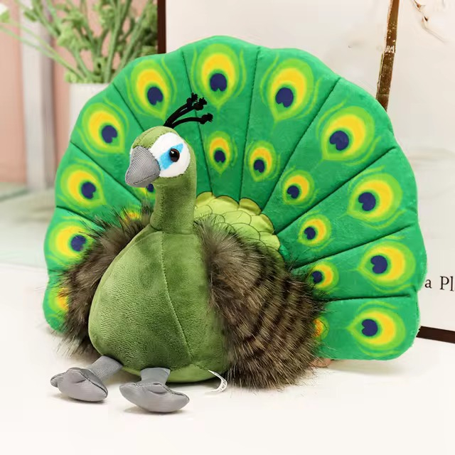 Jucarie din Plus Paun Verde 25 cm PeaCok [1]