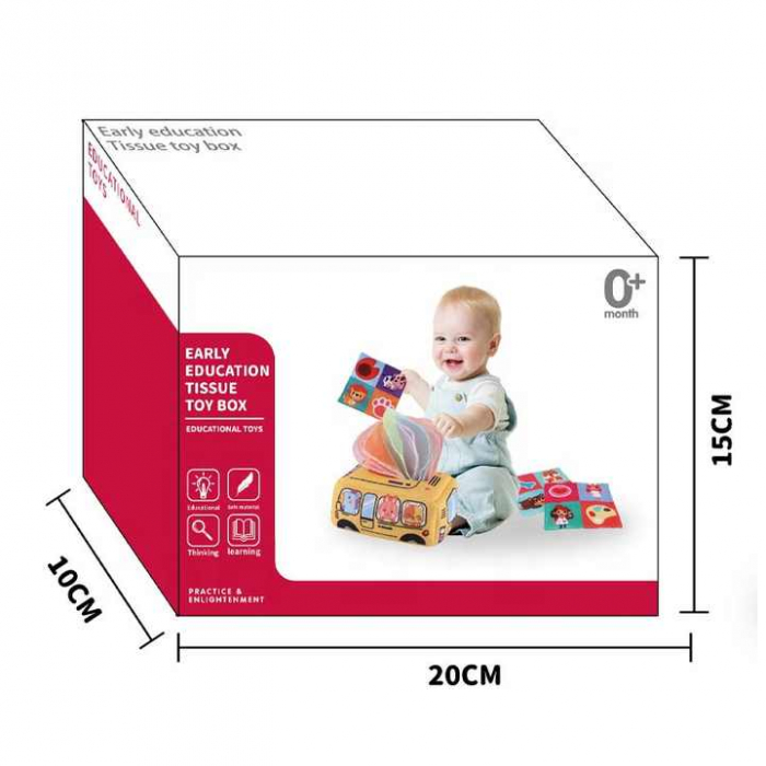 Jucarie Educationala Cutie de Servetele Moale pentru Bebelusi [3]