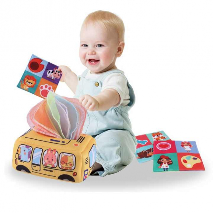 Jucarie Educationala Cutie de Servetele Moale pentru Bebelusi [4]