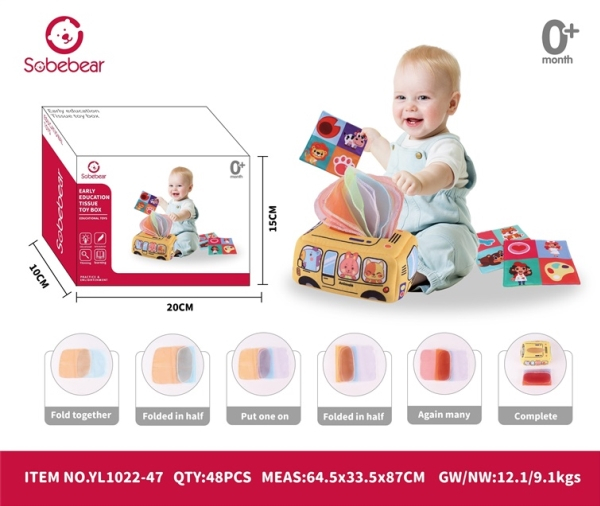 Jucarie Educationala Cutie de Servetele Moale pentru Bebelusi [2]