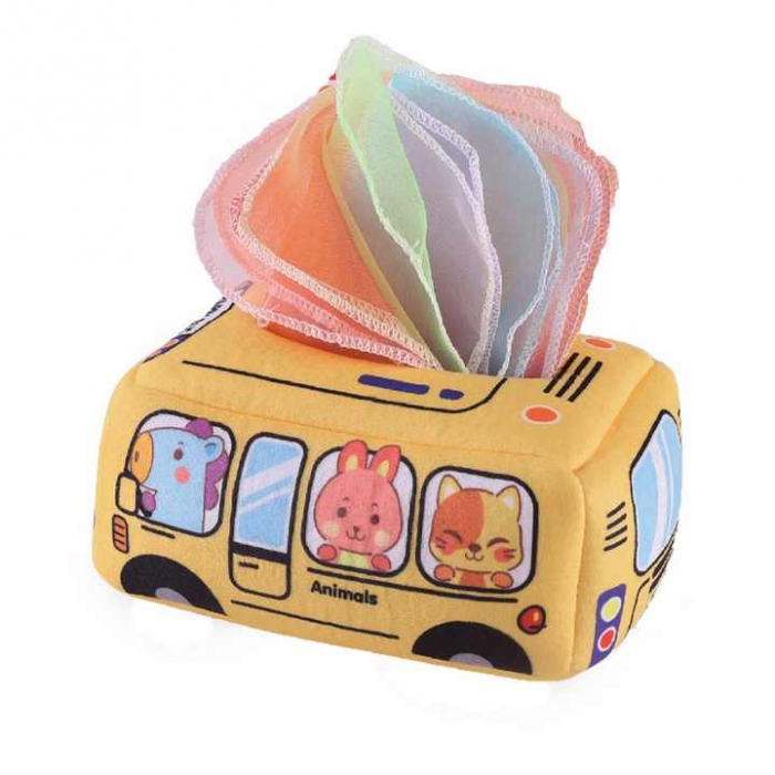 Jucarie Educationala Cutie de Servetele Moale pentru Bebelusi [1]