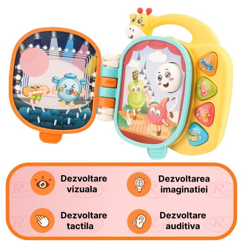 Jucarie Educativa Carticica Interactiva cu Melodii si Sunete pentru Copii Girafa [3]