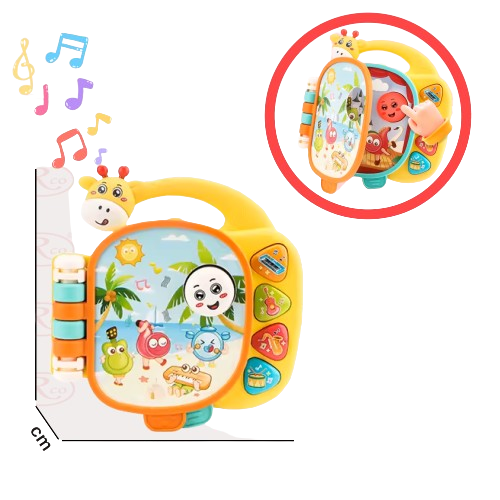 Jucarie Educativa Carticica Interactiva cu Melodii si Sunete pentru Copii Girafa [6]