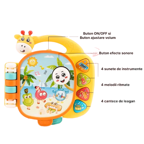 Jucarie Educativa Carticica Interactiva cu Melodii si Sunete pentru Copii Girafa [2]