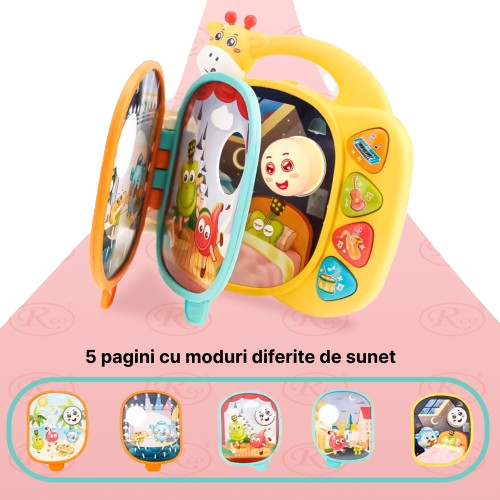 Jucarie Educativa Carticica Interactiva cu Melodii si Sunete pentru Copii Girafa [4]