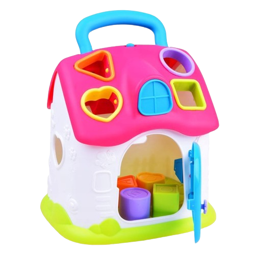 Jucarie Educativa Casuta Roz cu Sortator de Forme si Culori [3]