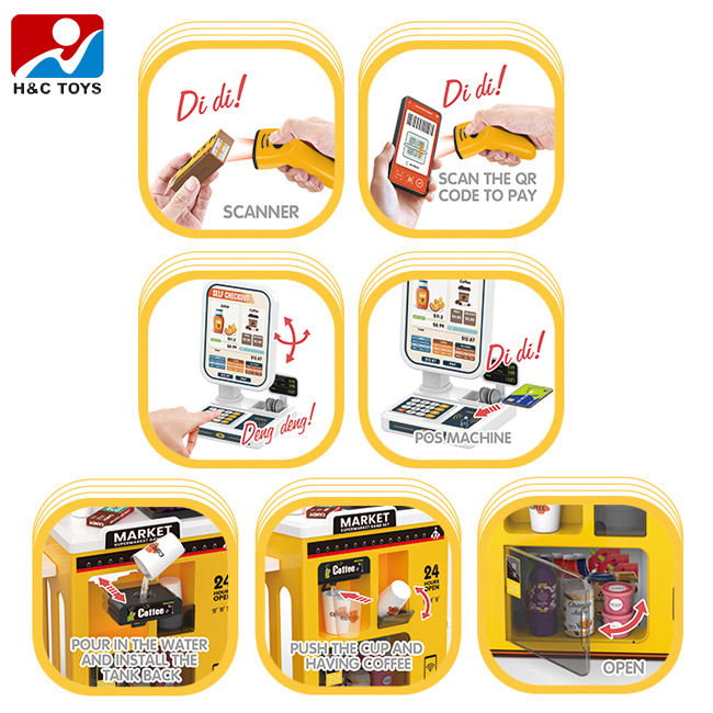 Supermarket de Jucarie – Set Interactiv cu  Accesorii, Scanner si Casa de Marcat [2]