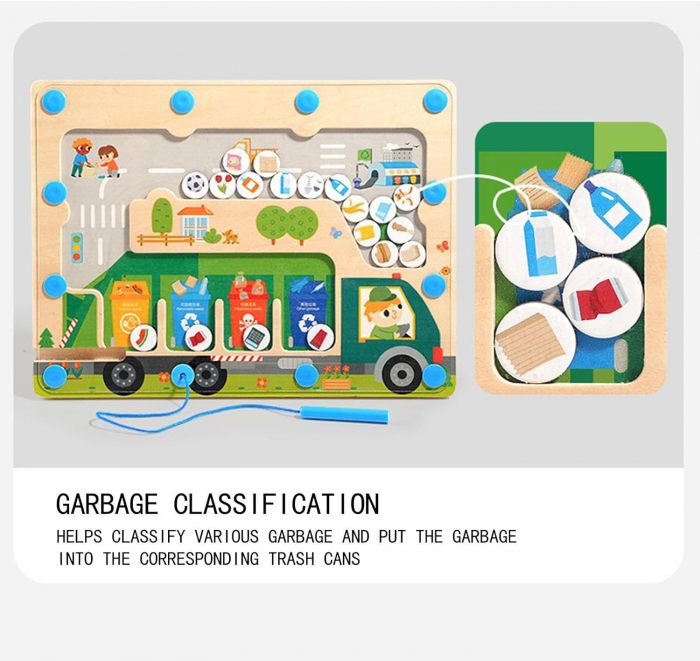 Jucarie Educativa Tabla Magnetica Camionul cu Reciclare [4]