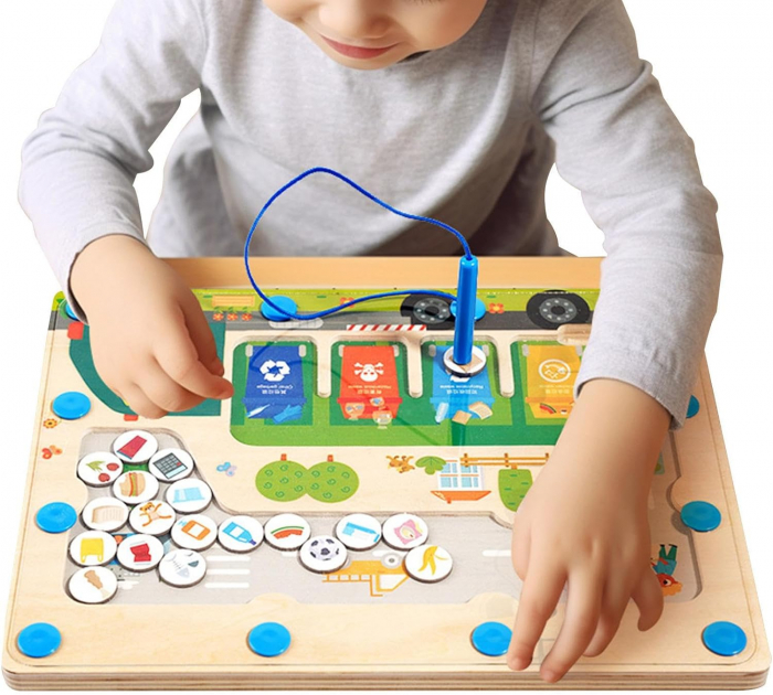 Jucarie Educativa Tabla Magnetica Camionul cu Reciclare [6]