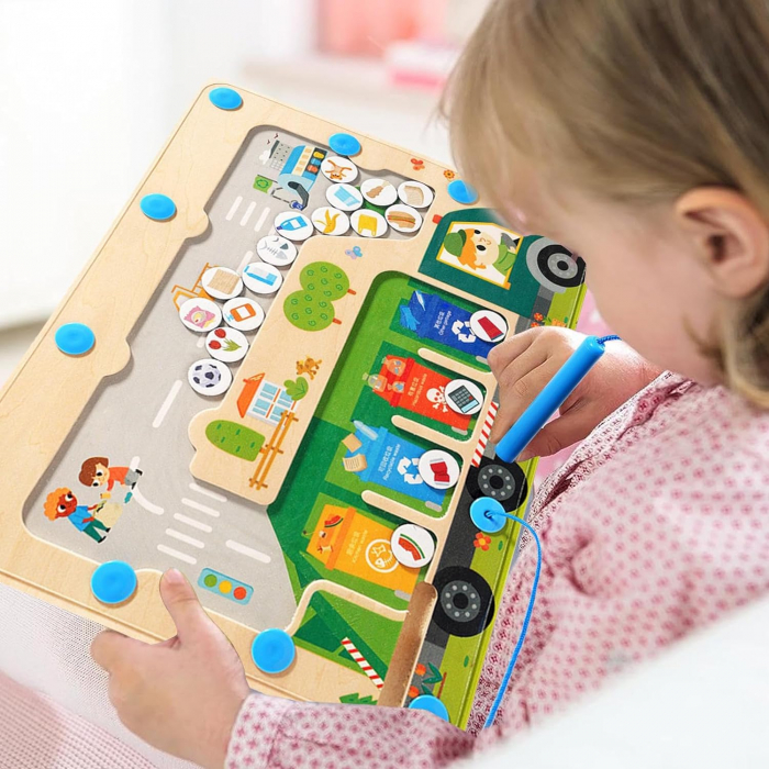 Jucarie Educativa Tabla Magnetica Camionul cu Reciclare [3]