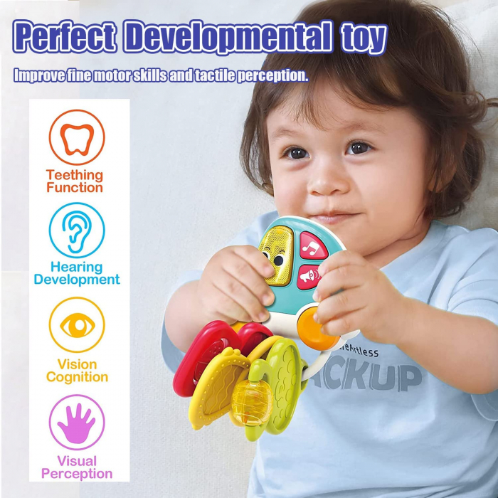 Jucarie Interactiva cu Lumini si sunete Dentitie Chei cu telecomanda Hola Toys [4]
