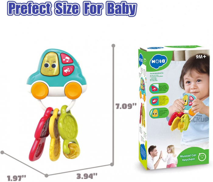 Jucarie Interactiva cu Lumini si sunete Dentitie Chei cu telecomanda Hola Toys [5]