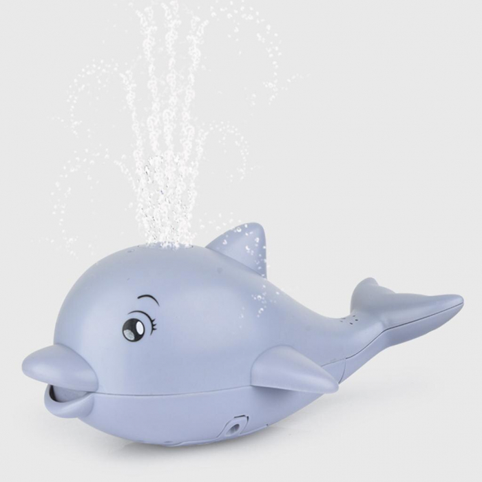 Jucarie interactiva de baie cu lumini si muzica Delfin Gri [5]