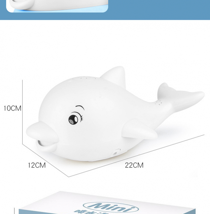 Jucarie interactiva de baie cu lumini si muzica Delfin Gri [6]