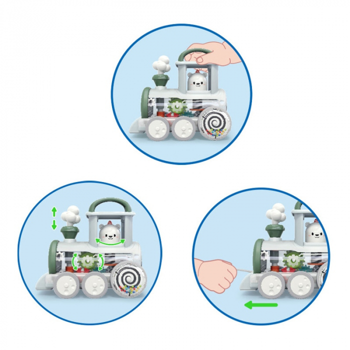 Jucarie interactiva de tras Locomotiva cu mecanism Steam Hola Toys [2]