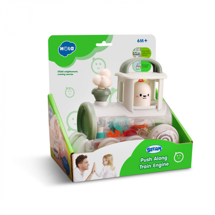 Jucarie interactiva de tras Locomotiva cu mecanism Steam Hola Toys [3]