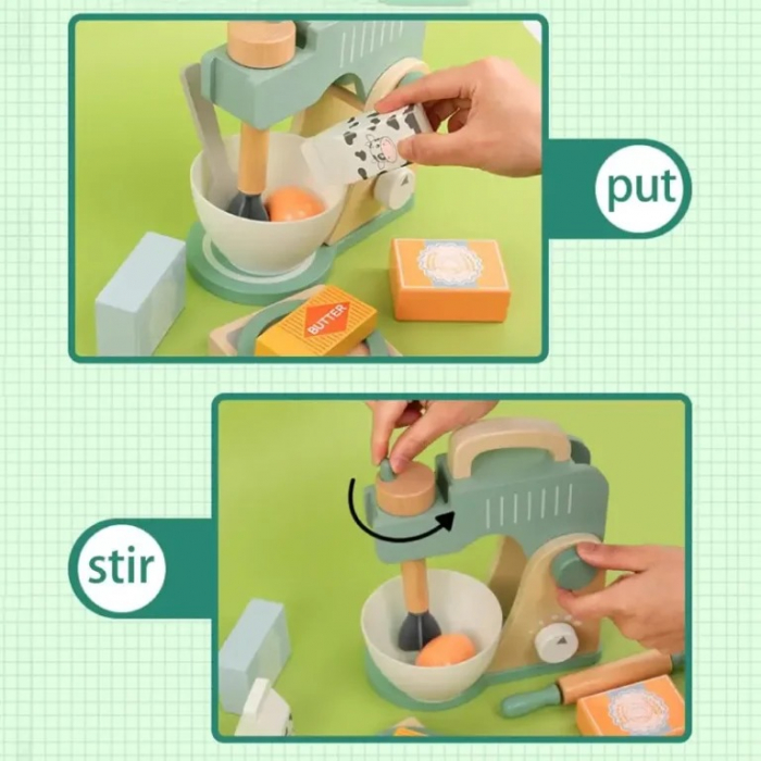 Jucărie Interactivă Mixer cu Ustensile din Lemn [5]