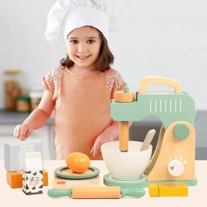 Jucărie Interactivă Mixer cu Ustensile din Lemn [3]
