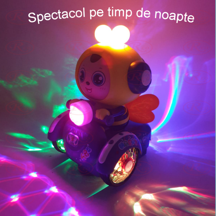 Jucarie Interactiva Muzicala Albinuta cu Scooter - Lumina, Sunet si Expresii Faciale [3]