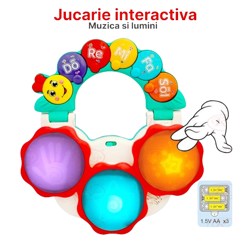 Jucarie Interactiva Muzicala cu Functii si Lumini - Mini Toba Omida [3]