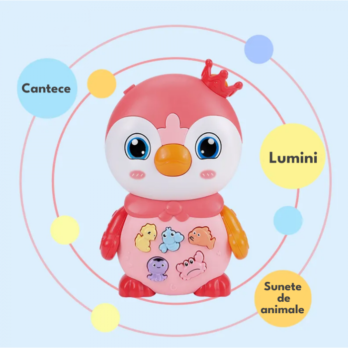 Jucarie interactiva Pinguin Roz cu sunete si lumini [2]