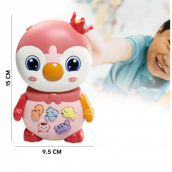 Jucarie interactiva Pinguin Roz cu sunete si lumini [5]