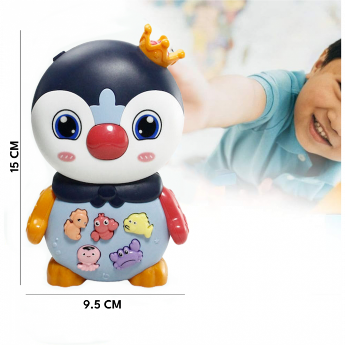 Jucarie interactiva Pinguin Albastru cu sunete si lumini [6]