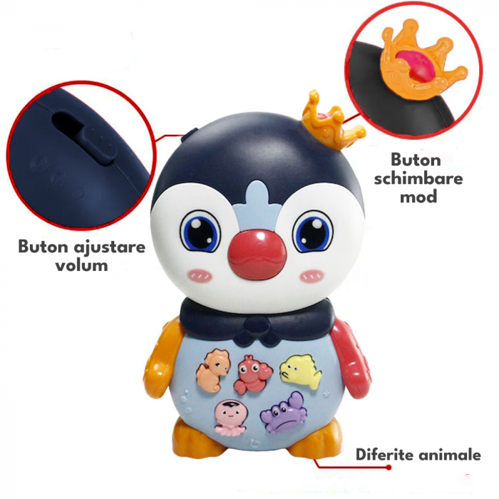 Jucarie interactiva Pinguin Albastru cu sunete si lumini [3]