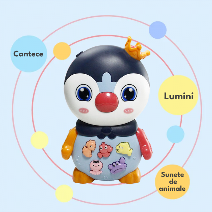 Jucarie interactiva Pinguin Albastru cu sunete si lumini [2]