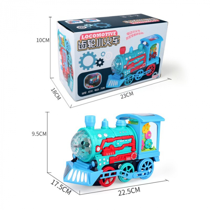 Jucarie interactiva Tren cu lumini si sunete rotire 360 grade [3]
