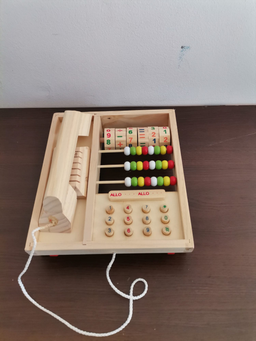 Jucarie lemn Telefon multifunctional cu abac [2]