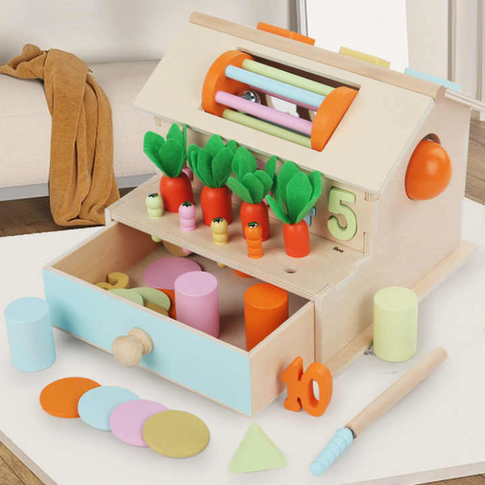 Jucarie Montessori din lemn 8 in 1 – Casuta cu activitati educative [4]