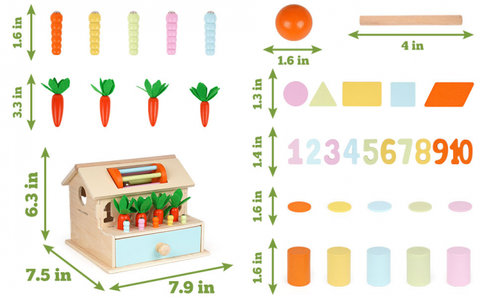 Jucarie Montessori din lemn 8 in 1 – Casuta cu activitati educative [8]