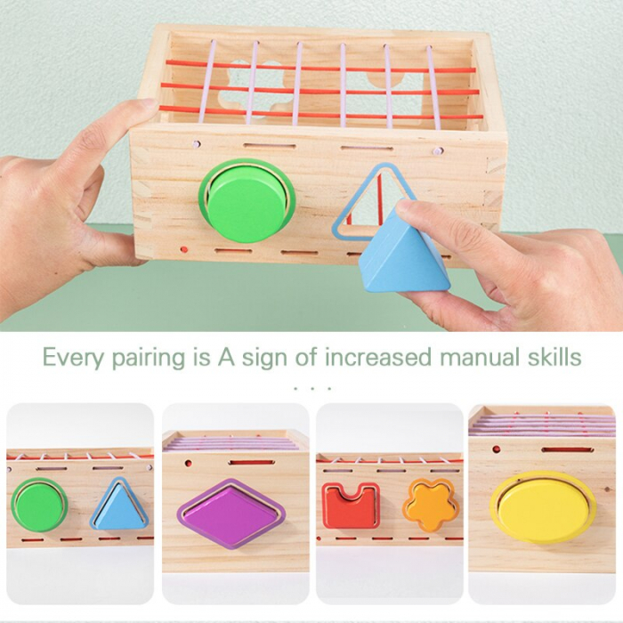 Jucarie Montessori din Lemn Sortator Forme Geometrice [8]