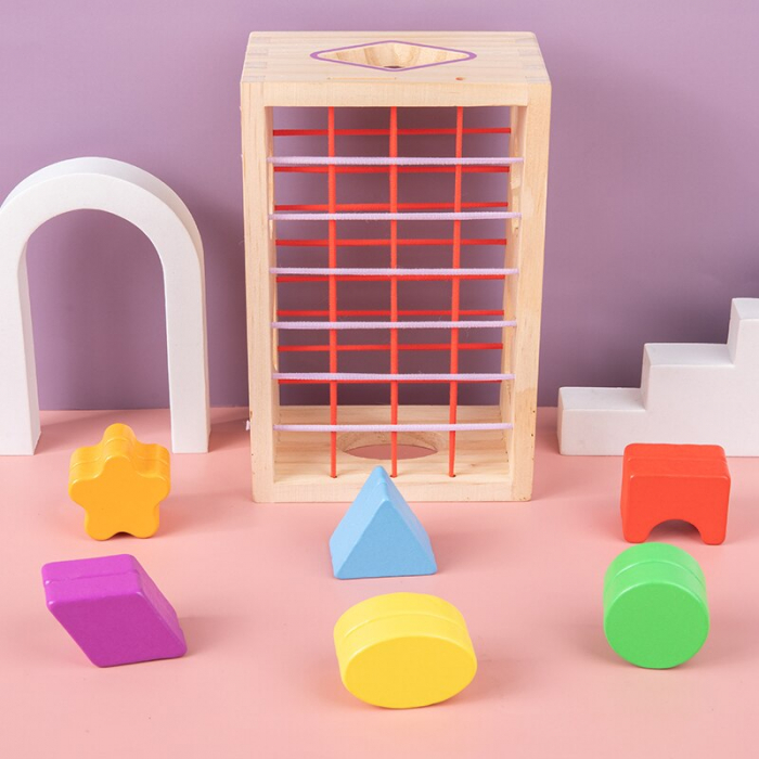Jucarie Montessori din Lemn Sortator Forme Geometrice [2]