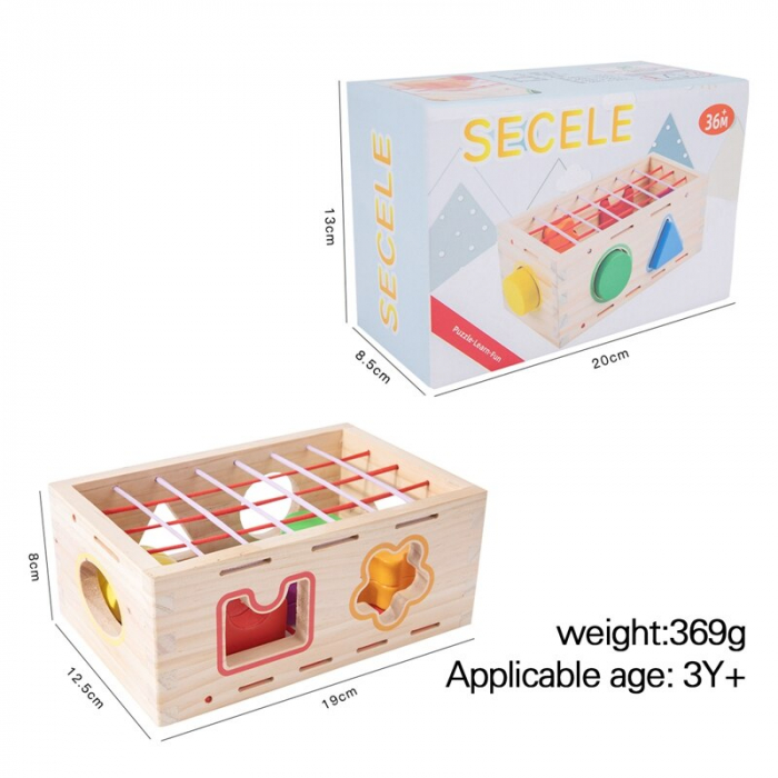 Jucarie Montessori din Lemn Sortator Forme Geometrice [7]