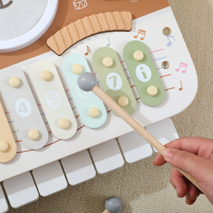 Jucarie Muzicala Lemn Montessori – Xilofon, Tambur, Pian [3]