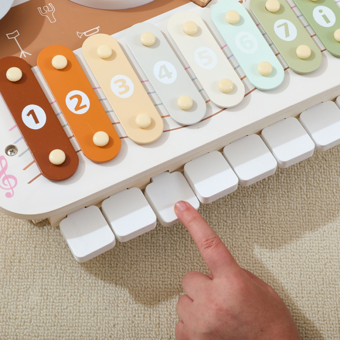 Jucarie Muzicala Lemn Montessori – Xilofon, Tambur, Pian [8]