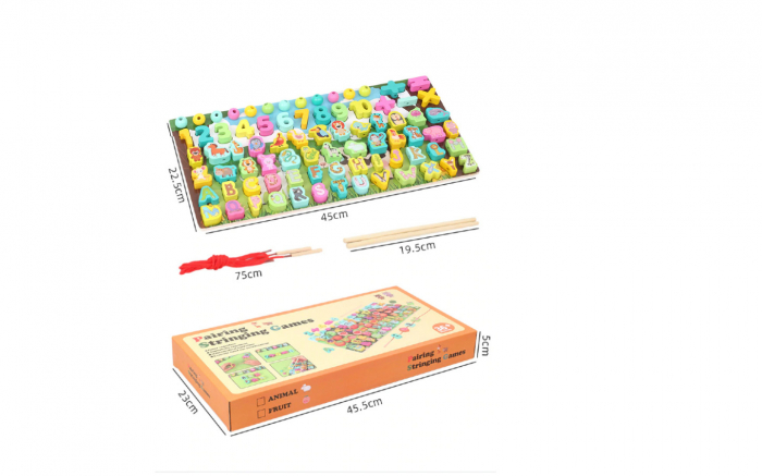 Jucarie Puzzle educativ Montessori cu animale, cifre si litere [4]