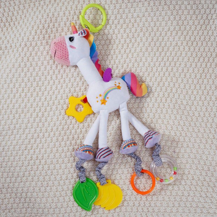 Jucarie senzoriala zornaitoare bebe Unicorn alb [1]