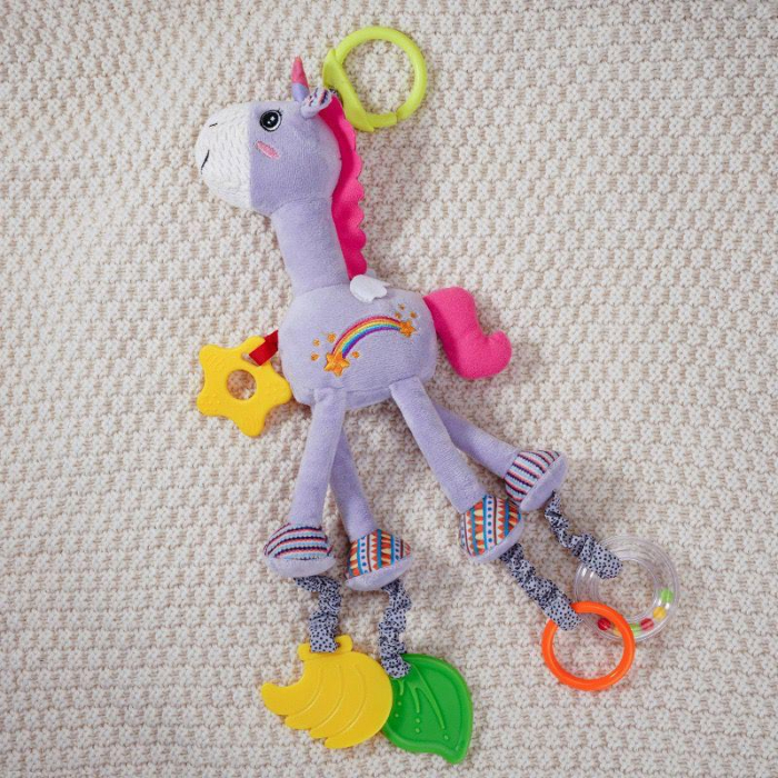 Jucarie senzoriala zornaitoare bebe Unicorn mov [1]