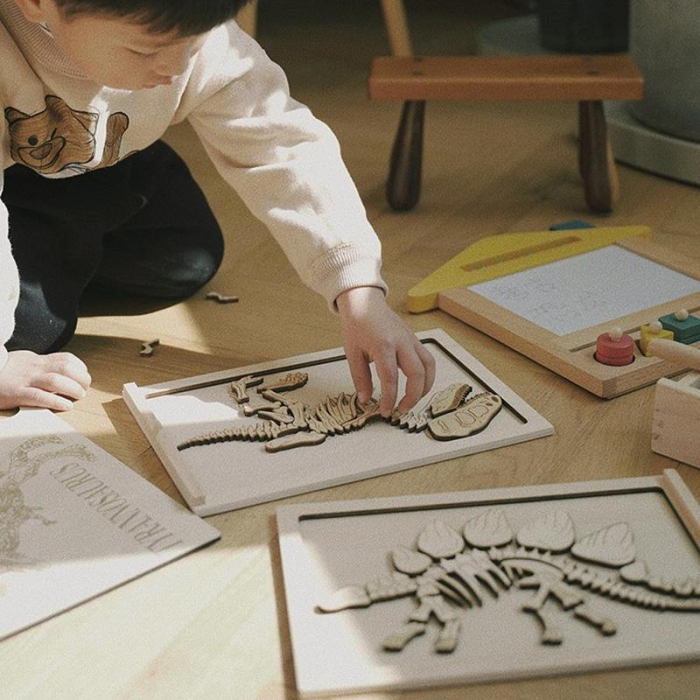 Jucărie tip Comoara Copii Dig Puzzle Diy 3D Dinozaur Fosilă Săpătură Arheologică [6]