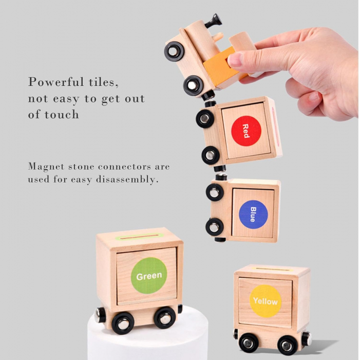 Jucarie Tren Magnetic din Lemn - Joc de Clasificare [6]