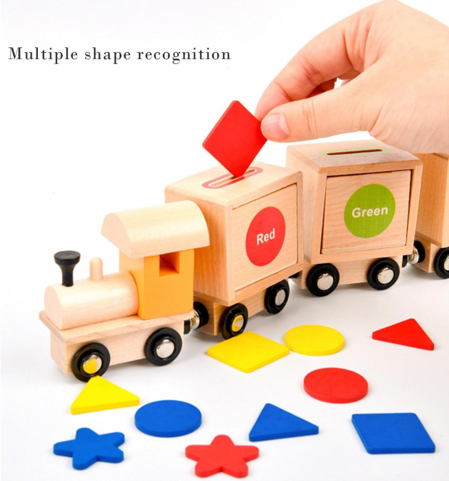Jucarie Tren Magnetic din Lemn - Joc de Clasificare [5]