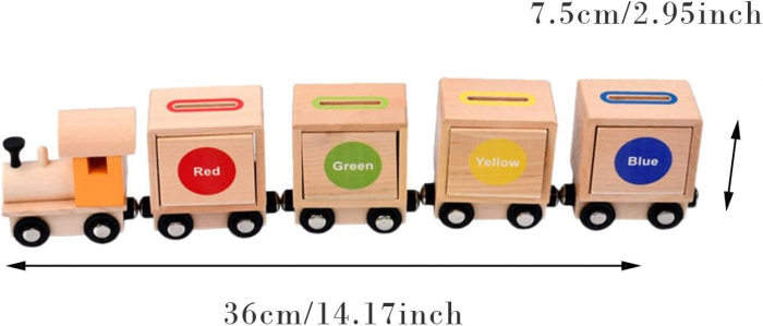 Jucarie Tren Magnetic din Lemn - Joc de Clasificare [4]