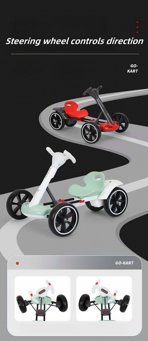 Kart Electric 12V Pliabil Copii Lumina LED Telecomanda Negru [5]