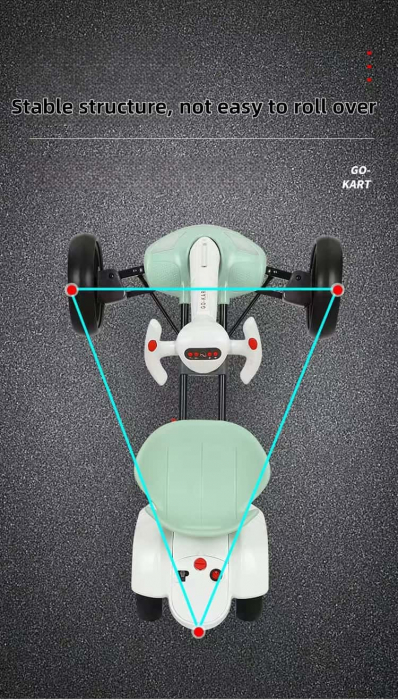 Kart Electric 12V Pliabil Copii Lumina LED Telecomanda Negru [7]