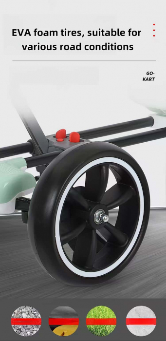 Kart Electric 12V Pliabil Copii Lumina LED  Albastru [3]